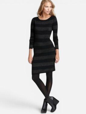 Vineyard Vines Glitter Stripe Wool Cashmere Blend Knit Sweater Dress NWT XS